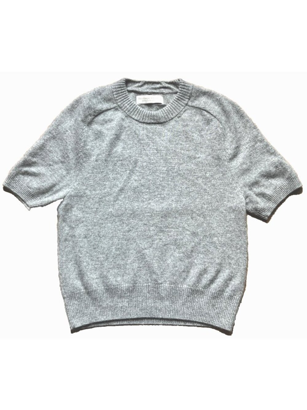 Abercrombie & Fitch Womens Gray 100% Cashmere  Short Sleeve Sweater Tee Small